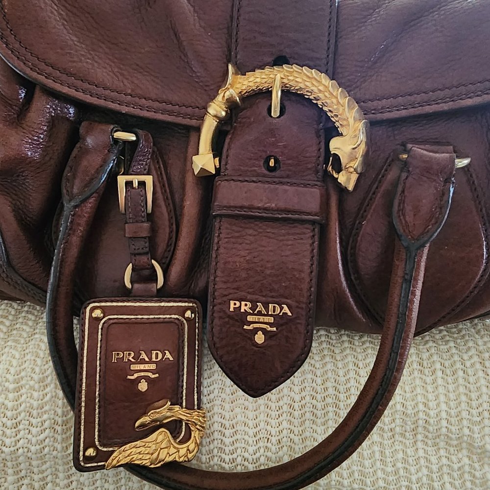 Prada Blown Leather Hand Bag